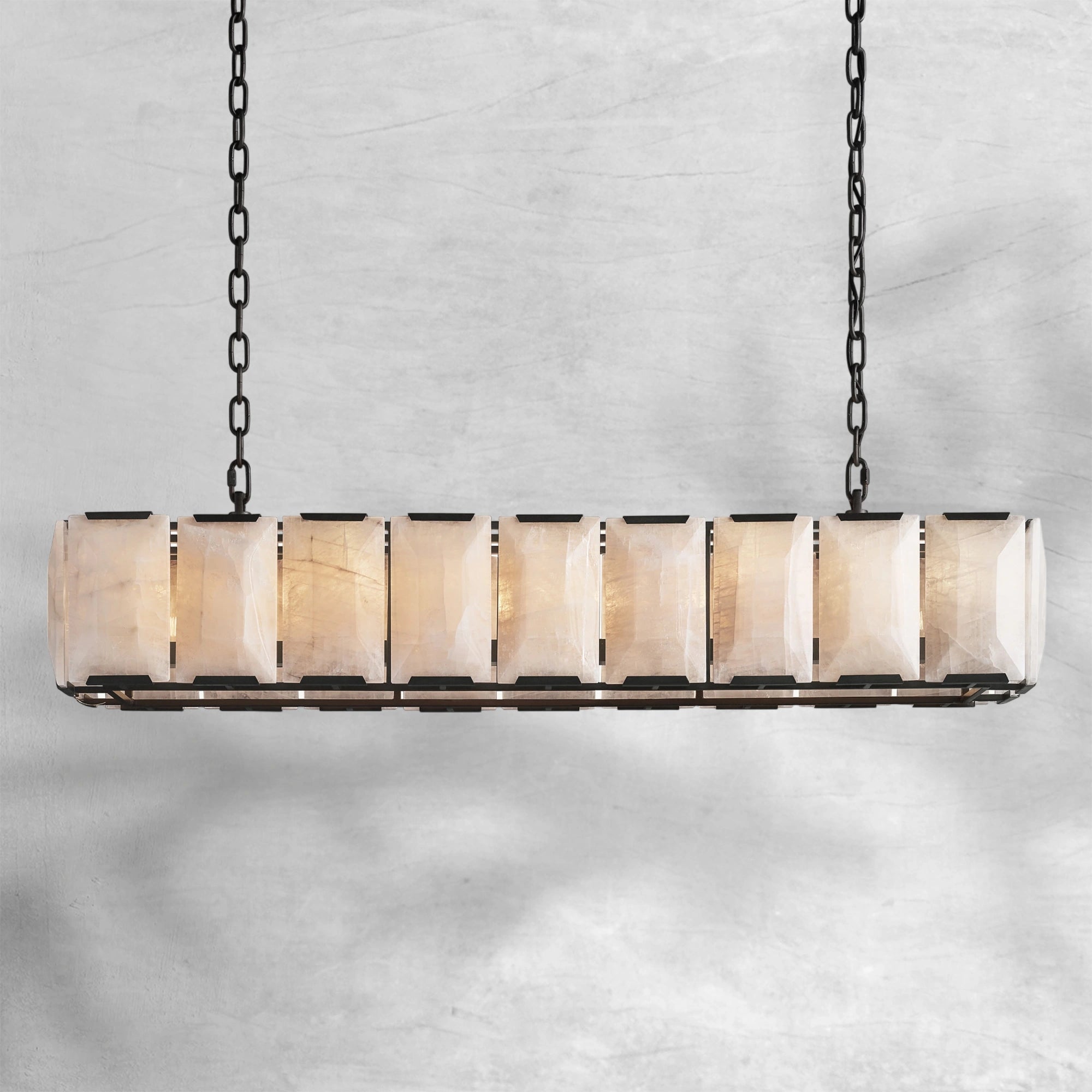 Harlew Calcite Rectangular Chandelier 62"