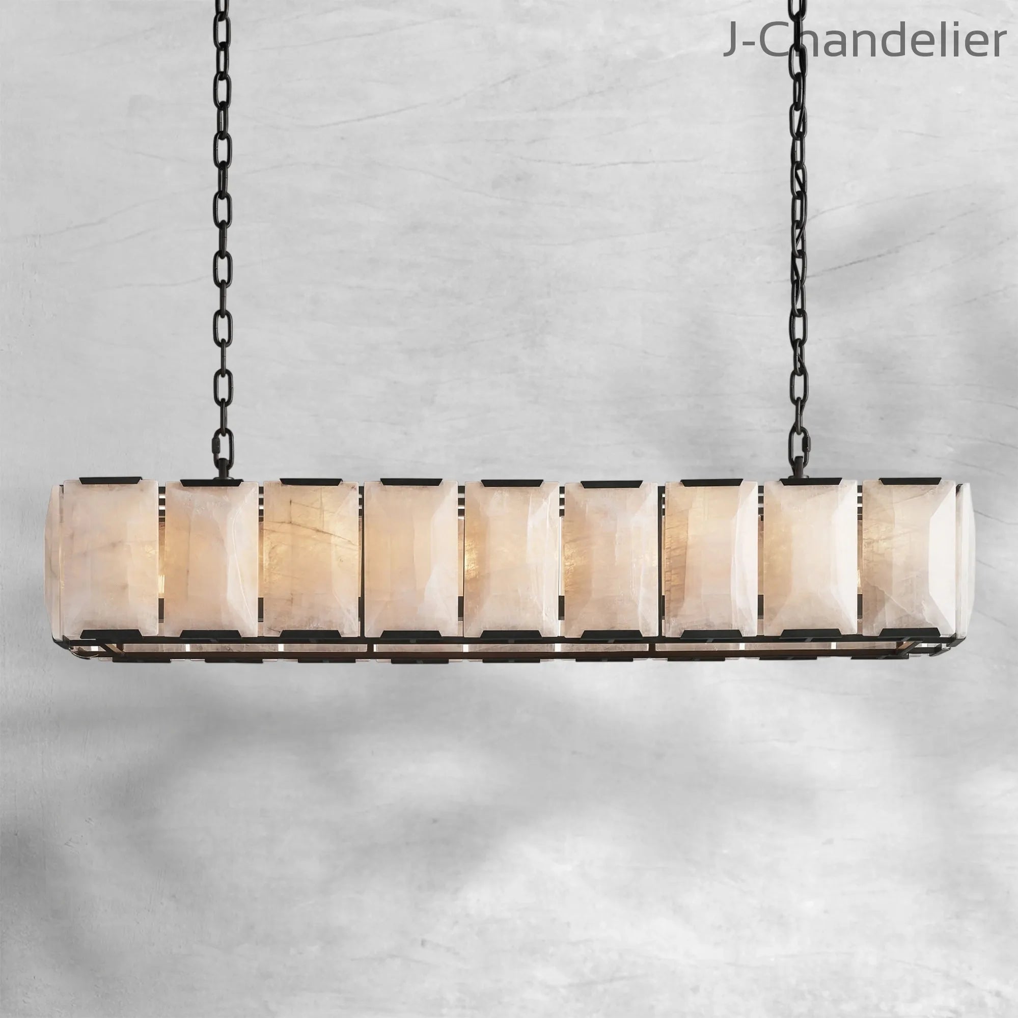 Harlew Calcite Rectangular Chandelier 62"