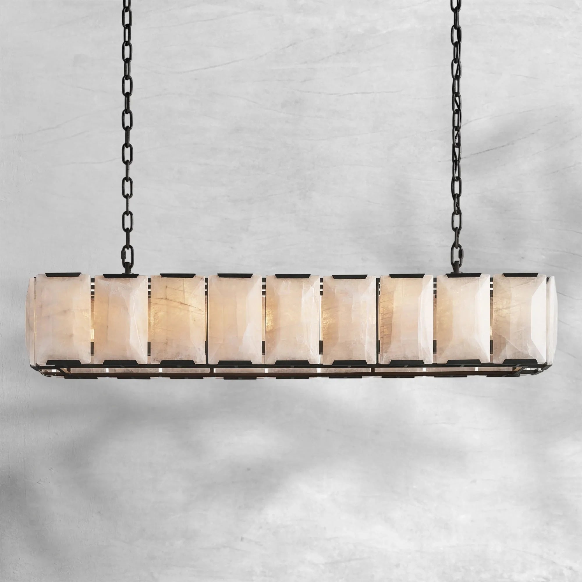 Harlew Calcite Rectangular Chandelier 62"