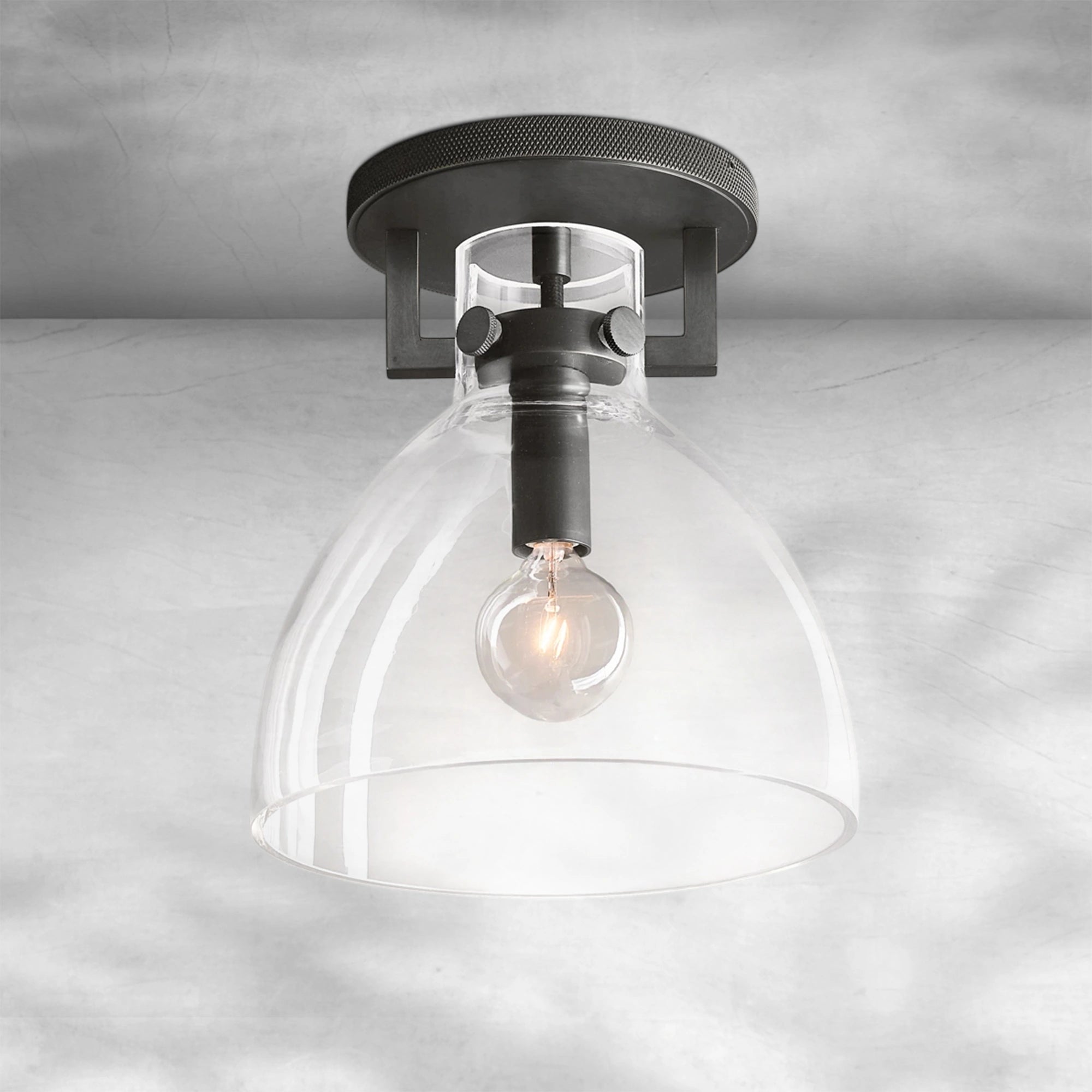 Machine Glass Cloche Flushmount