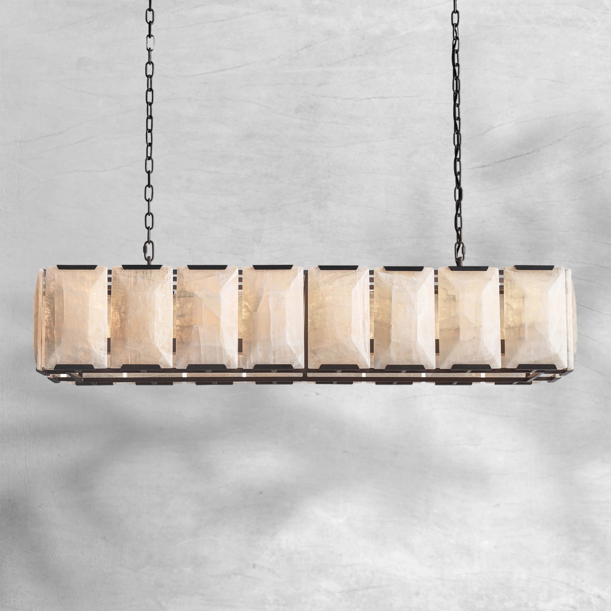Harlew Calcite Rectangular Chandelier 54"
