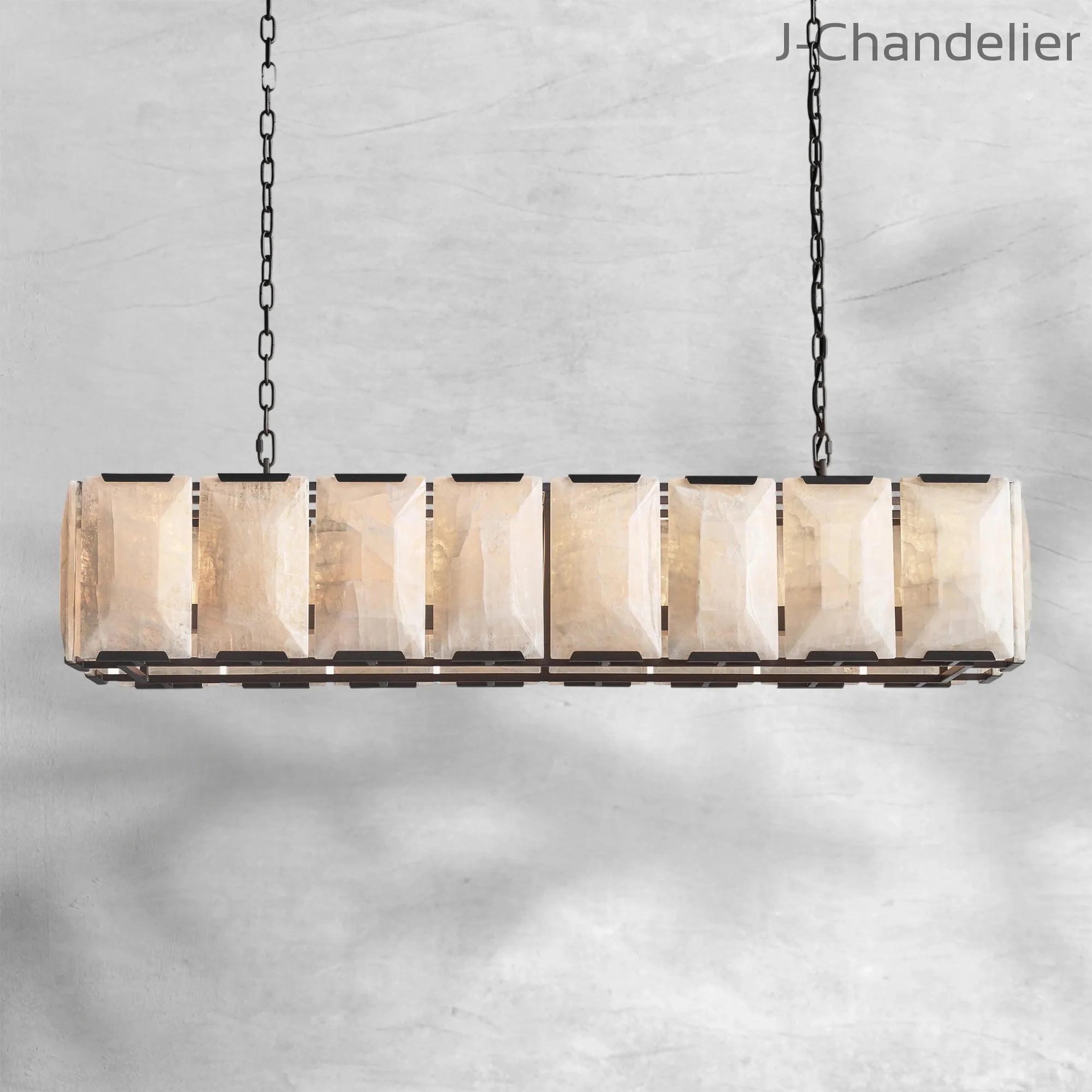 Harlew Calcite Rectangular Chandelier 54"