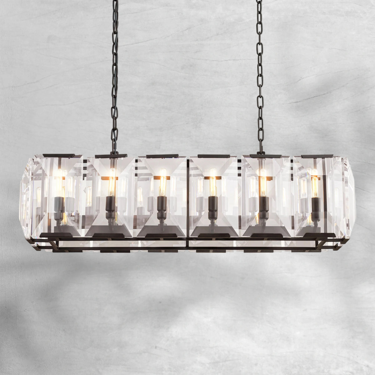 Harlew Crystal Rectangle Chandelier 42"54"62"74"
