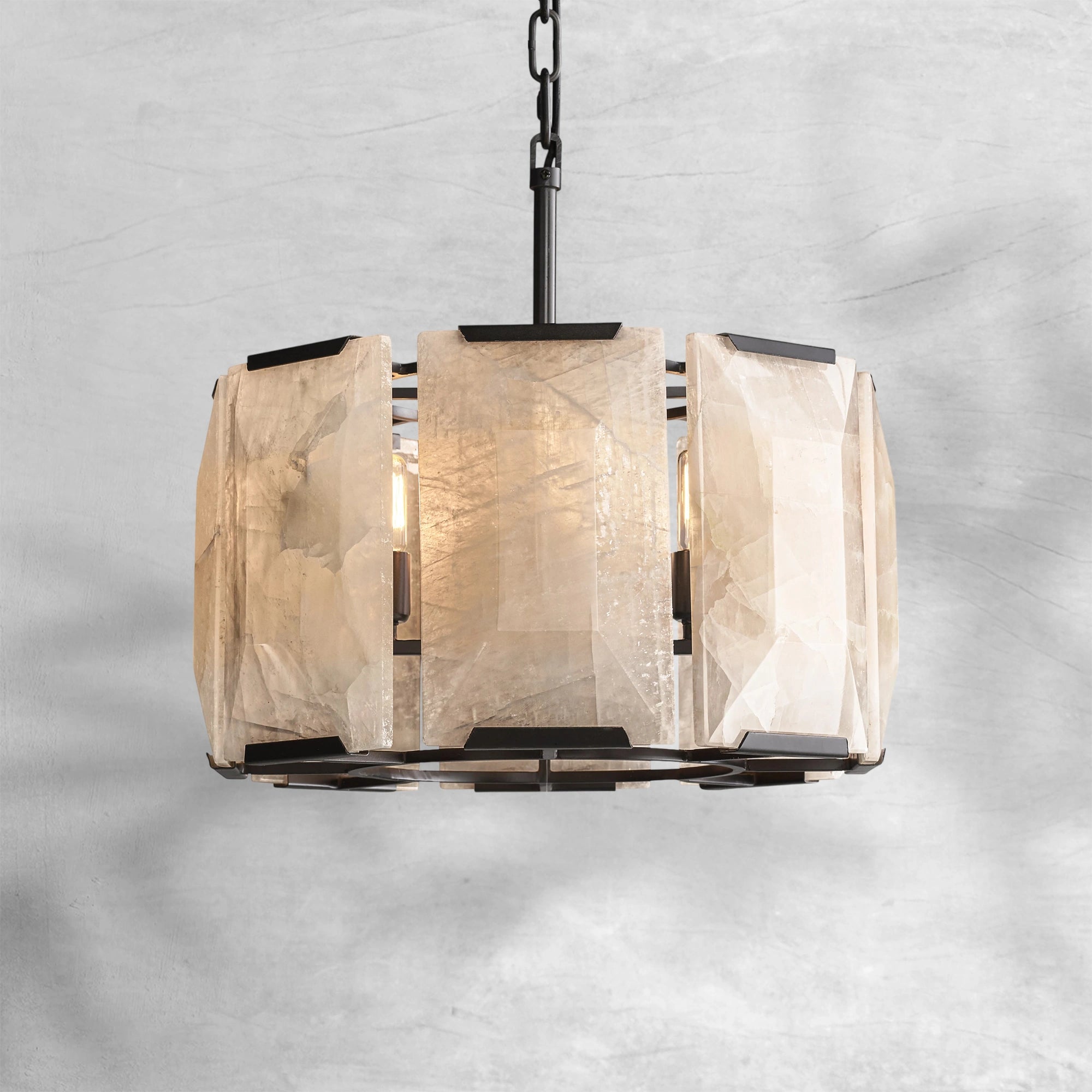 Harlew Calcite Round Chandelier 19"