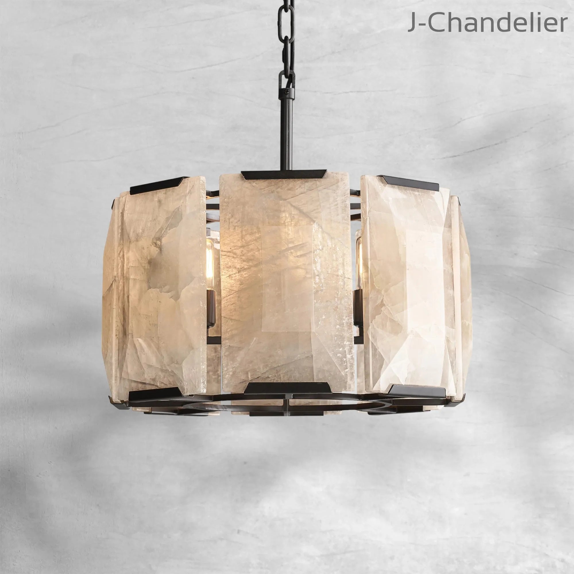 Harlew Calcite Round Chandelier 19"