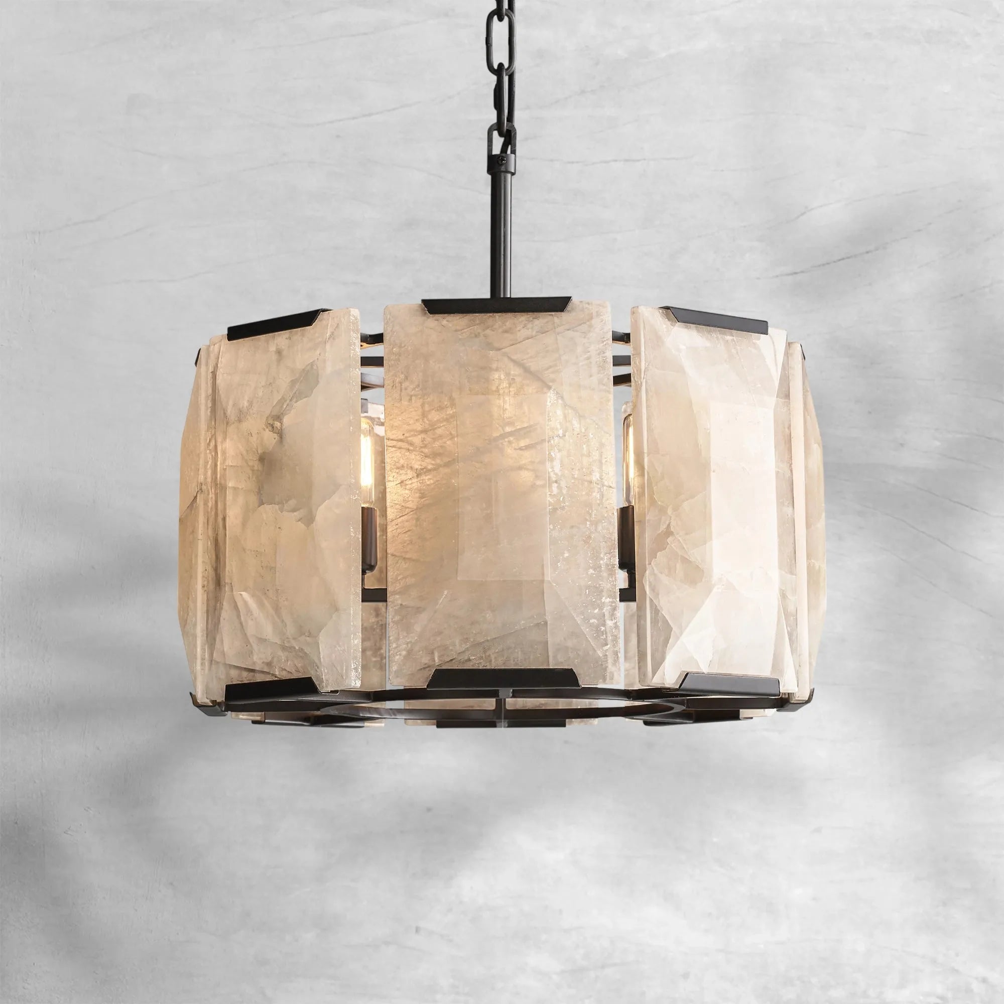 Harlew Calcite Round Chandelier 19"