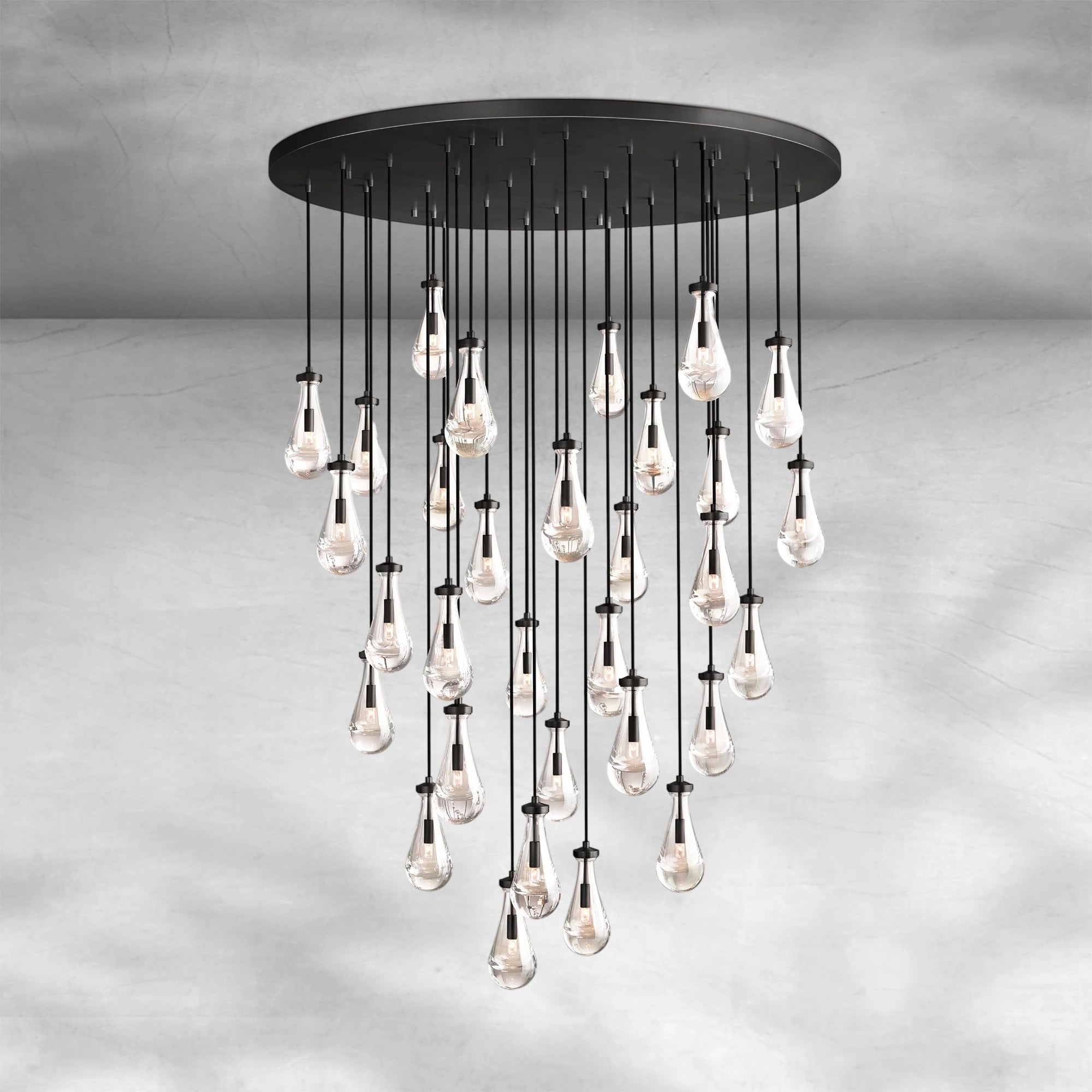 Raindrop Round Chandelier 60"