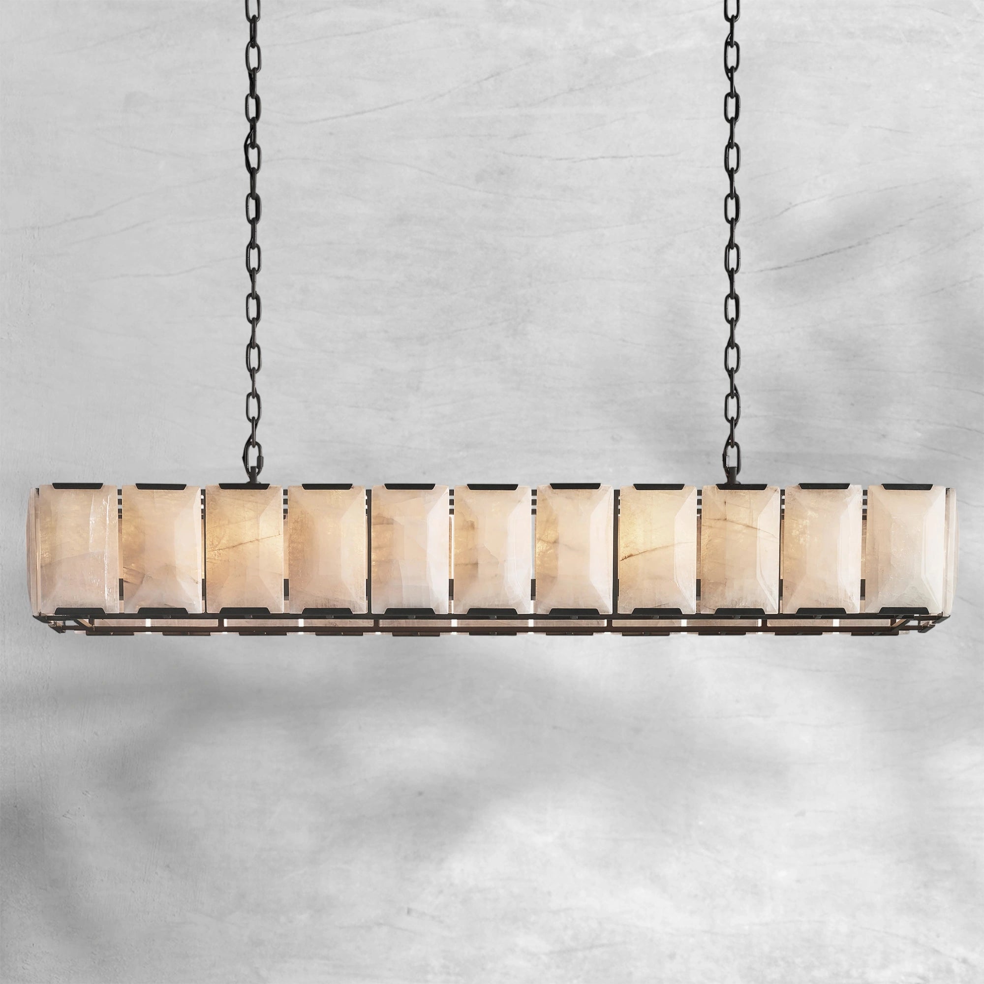 Harlew Calcite Rectangular Chandelier 74"
