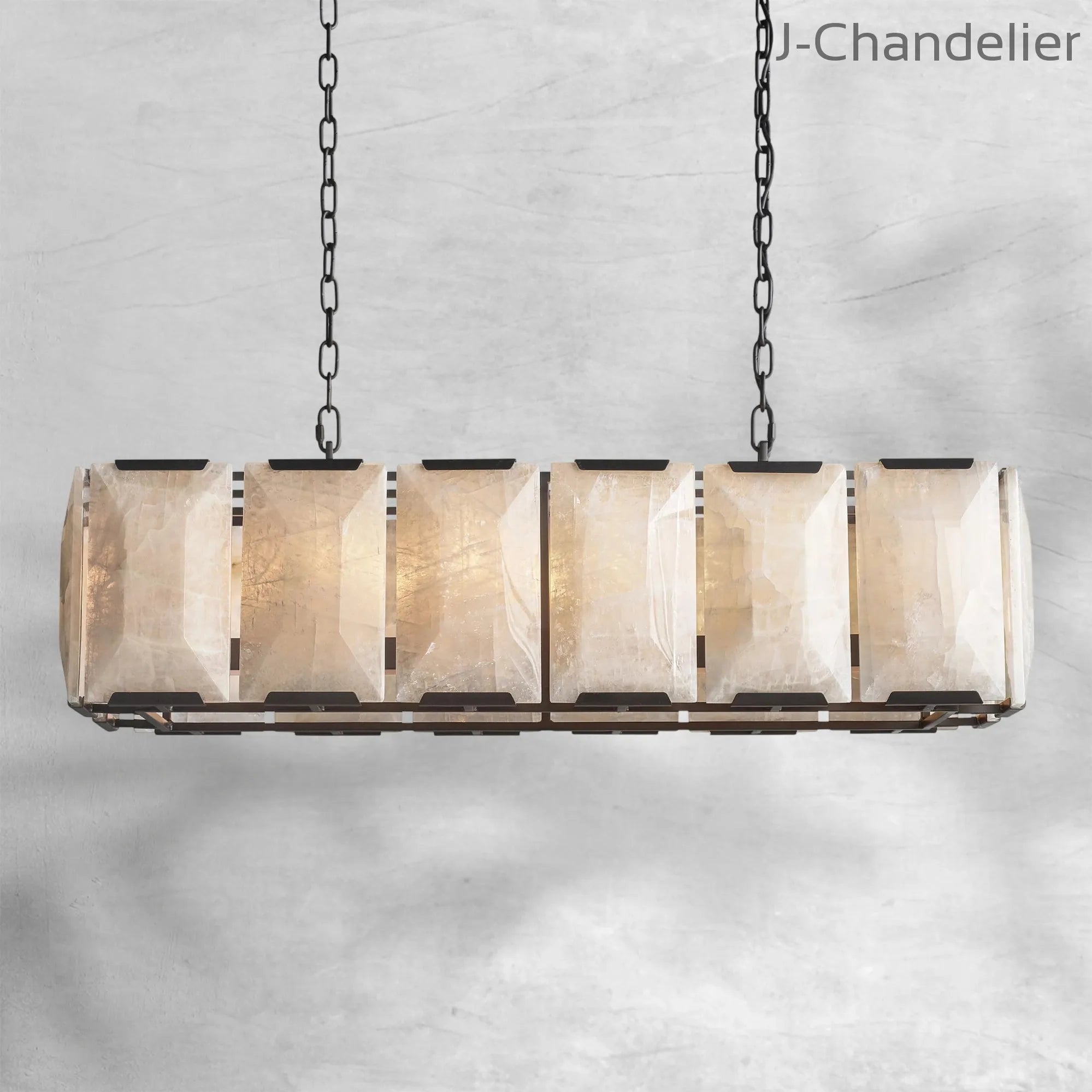 Harlew Calcite Rectangular Chandelier 42"