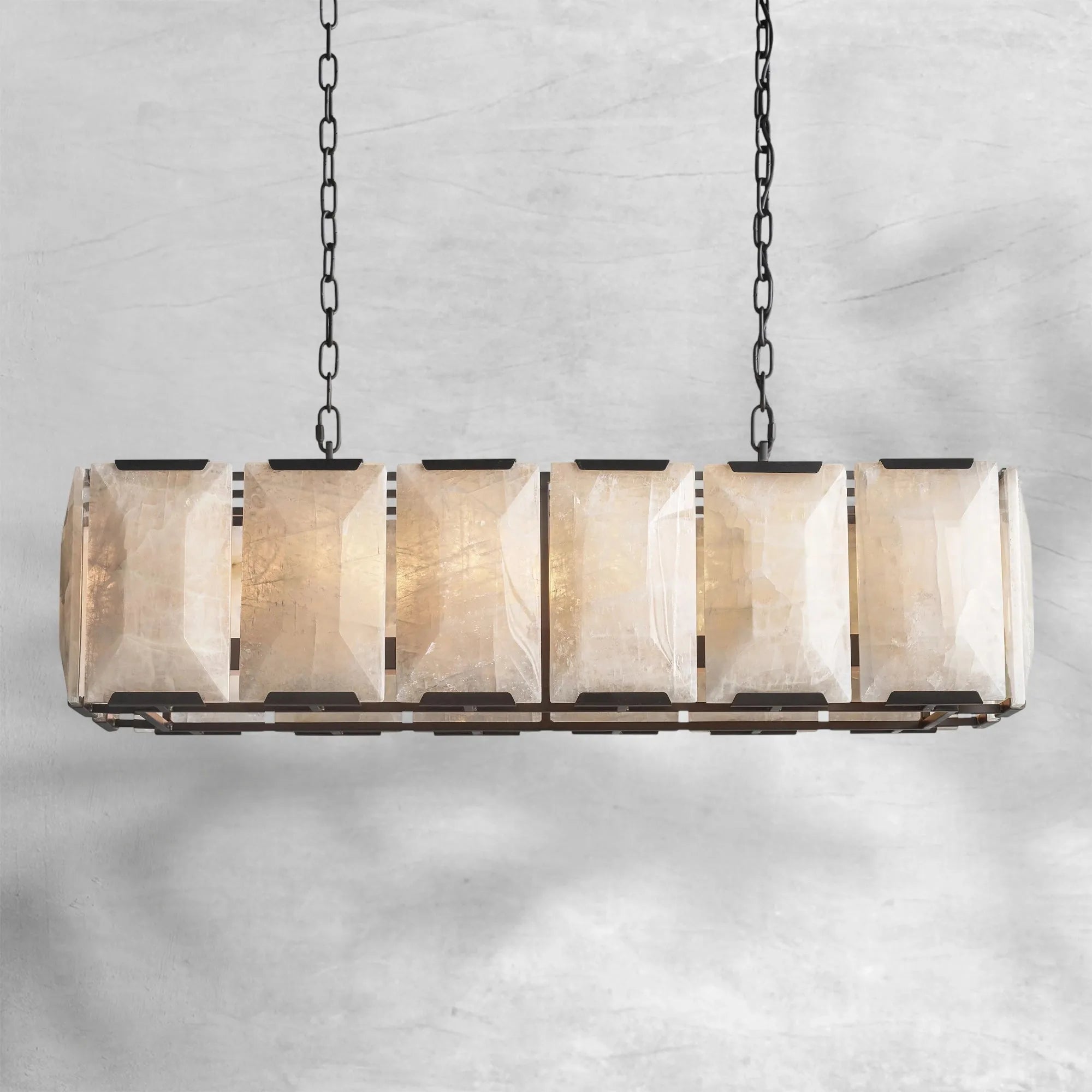 Harlew Calcite Rectangular Chandelier 42"