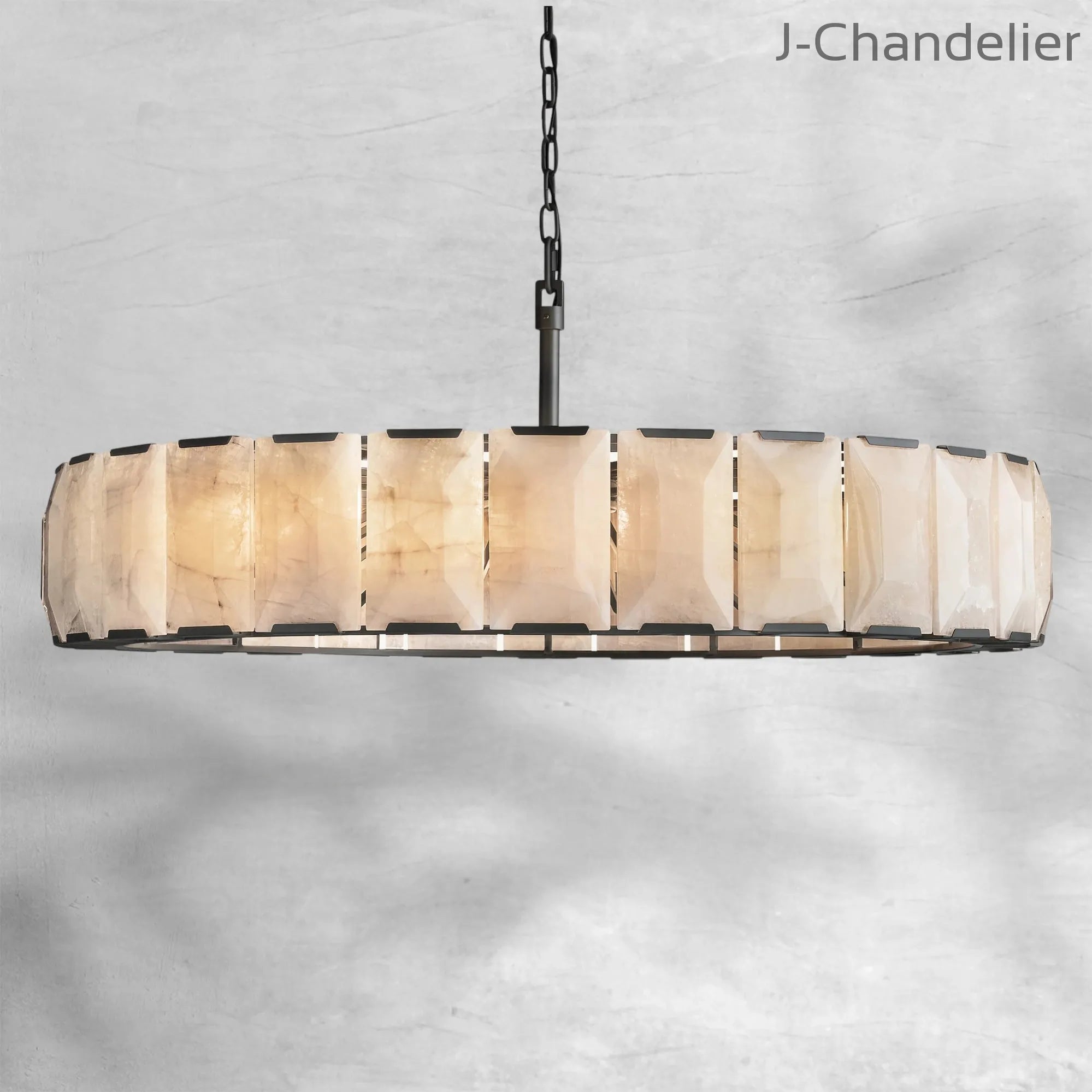 Harlew Calcite Round Chandelier 60"