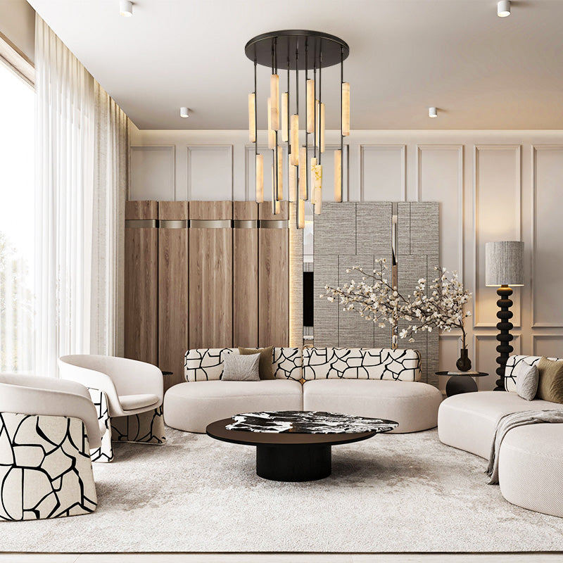 Aureon Alabaster Round Chandelier