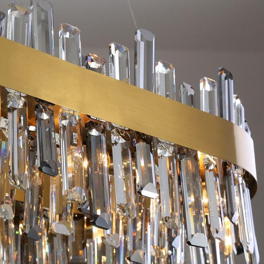 Elegance Rectangle Golden Lamp frame Crystal Chandelier 32" / 47"