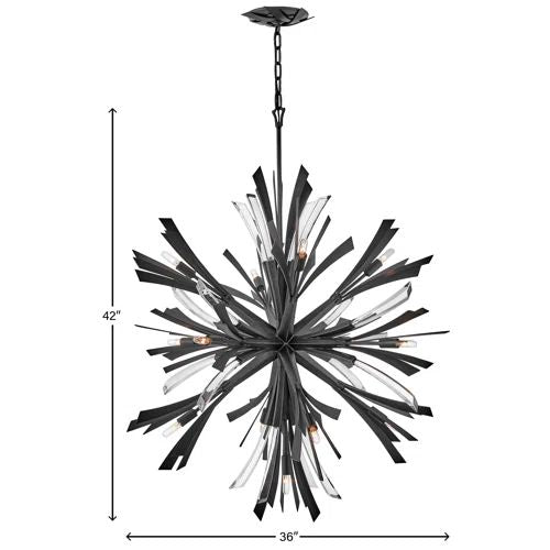 JC Bergamots 13 Lights  Chandelier 42"H