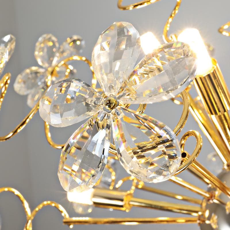 JC Faceted Crystal Petal Dandelion Chandelier 24"
