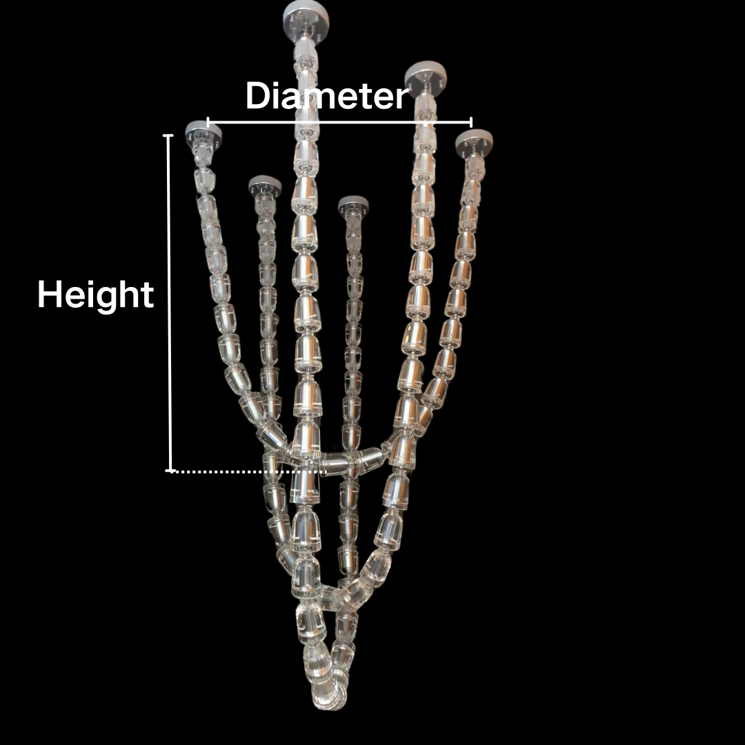 Modern Crystal Bullet Necklace Chain Chandelier for Living Room/Staircase/Foyer/Hotel/Restaurant