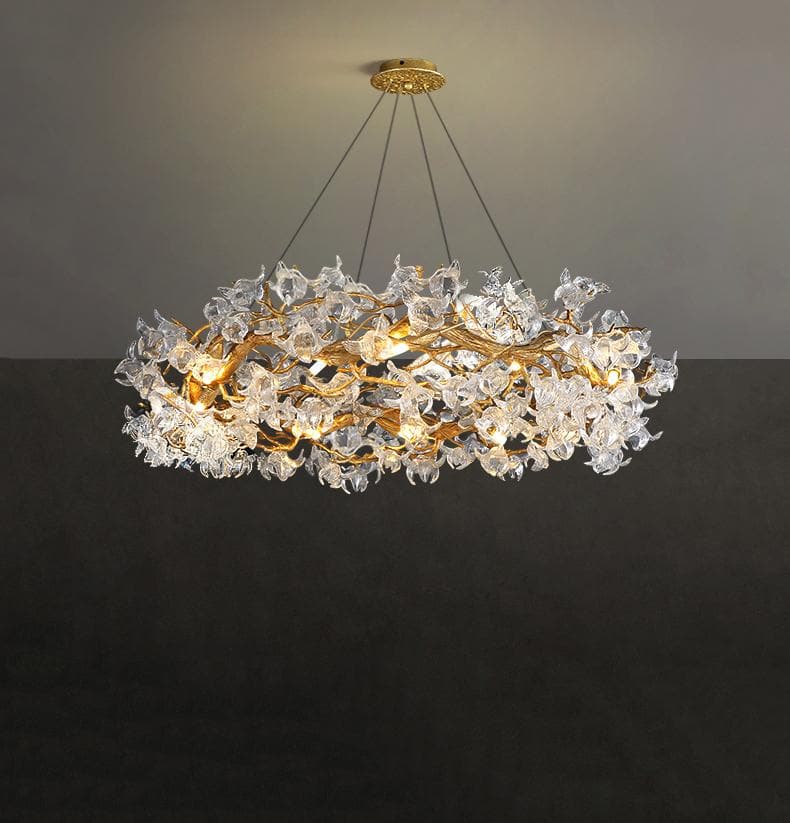 JC Branch Petal Crystal Round Chandelier
