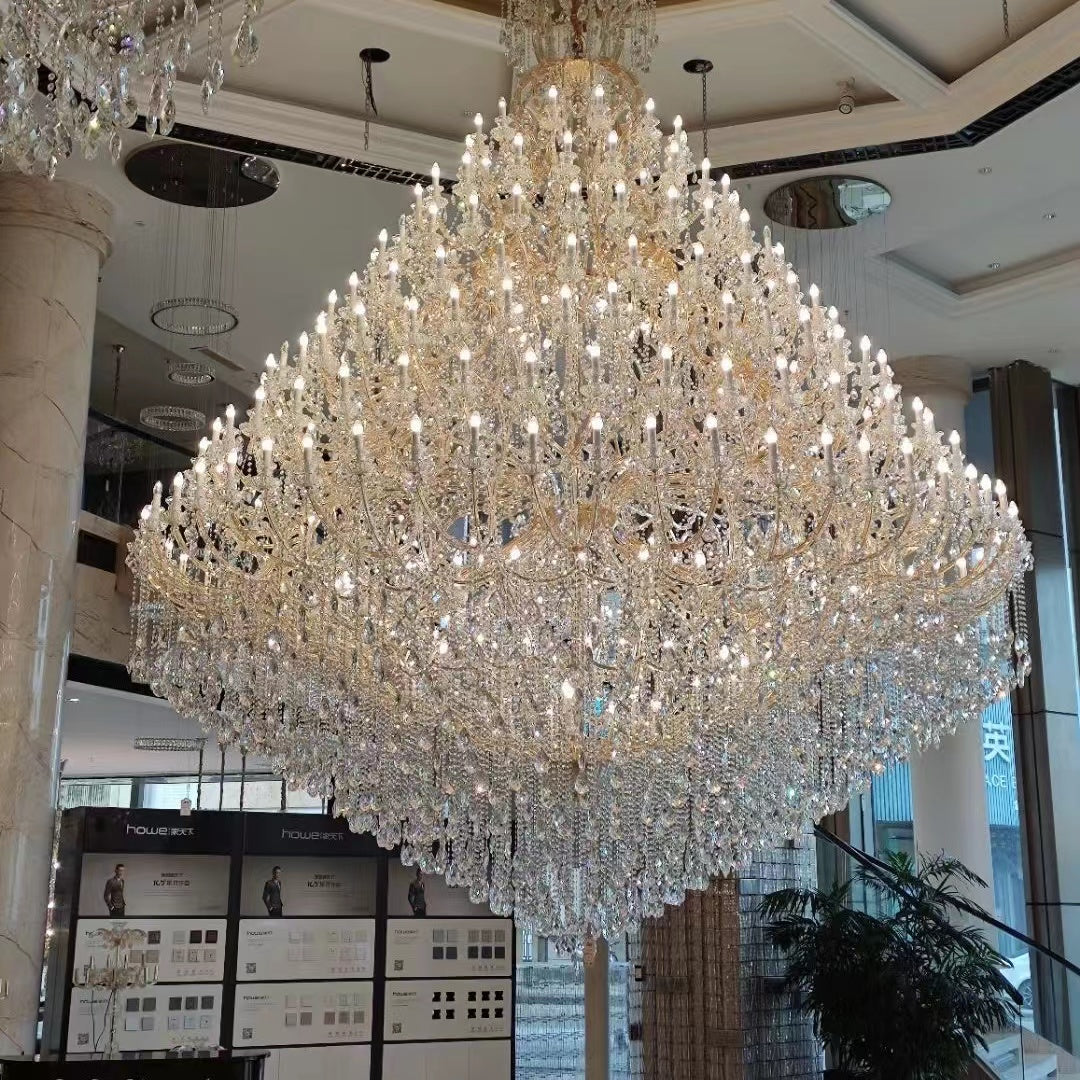 Extra Large Multi-tiered Candle Light Crystal Chandelier for Hotel/Restaurant