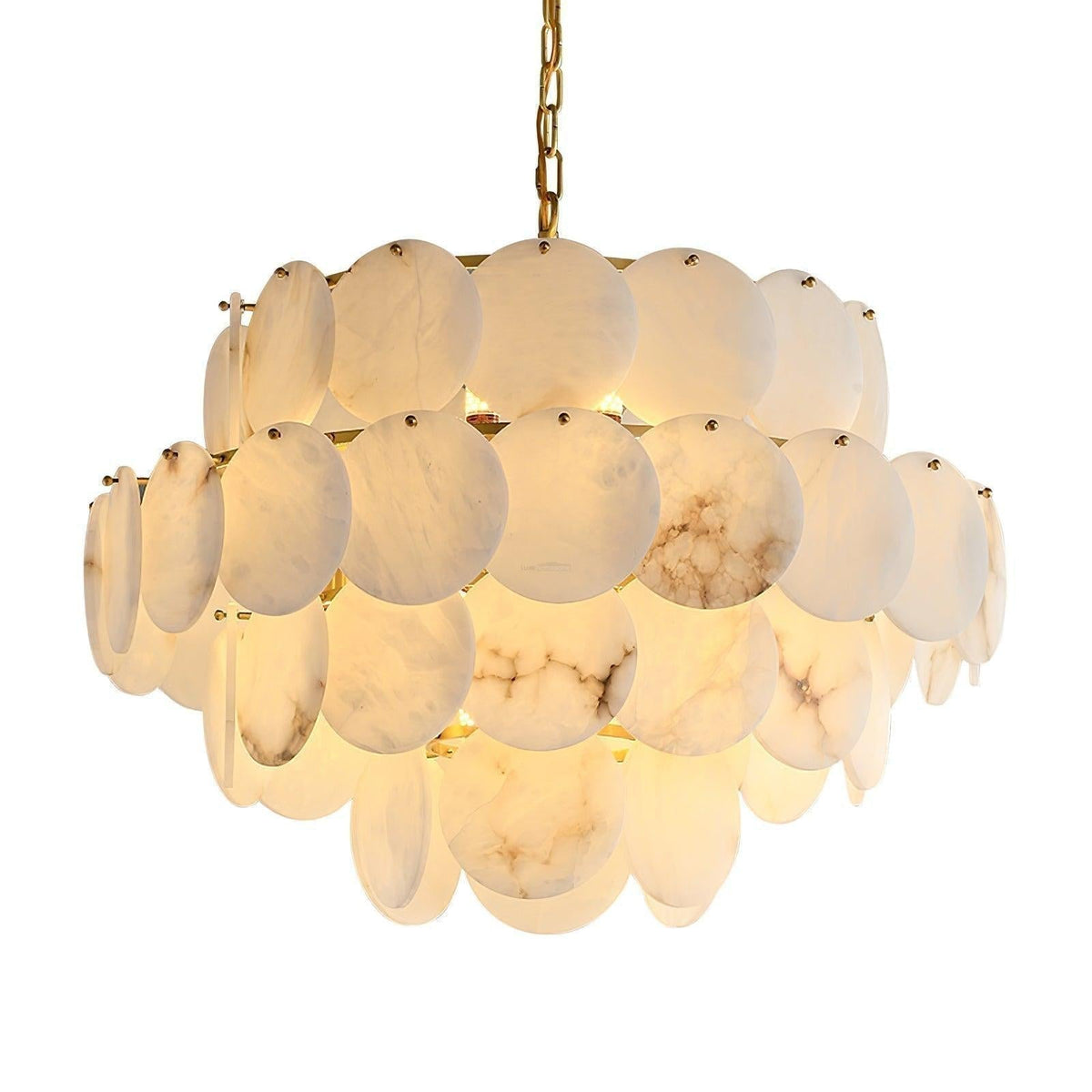 Alabaster Shell Brass Chandelier with 2/3/4/5/6 layer - Merlin Lamps