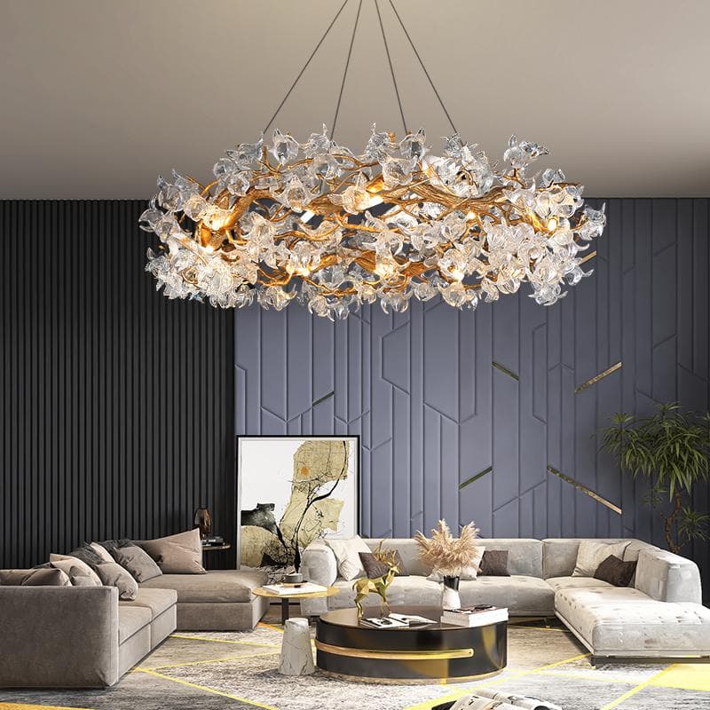 JC Branch Petal Crystal Round Chandelier