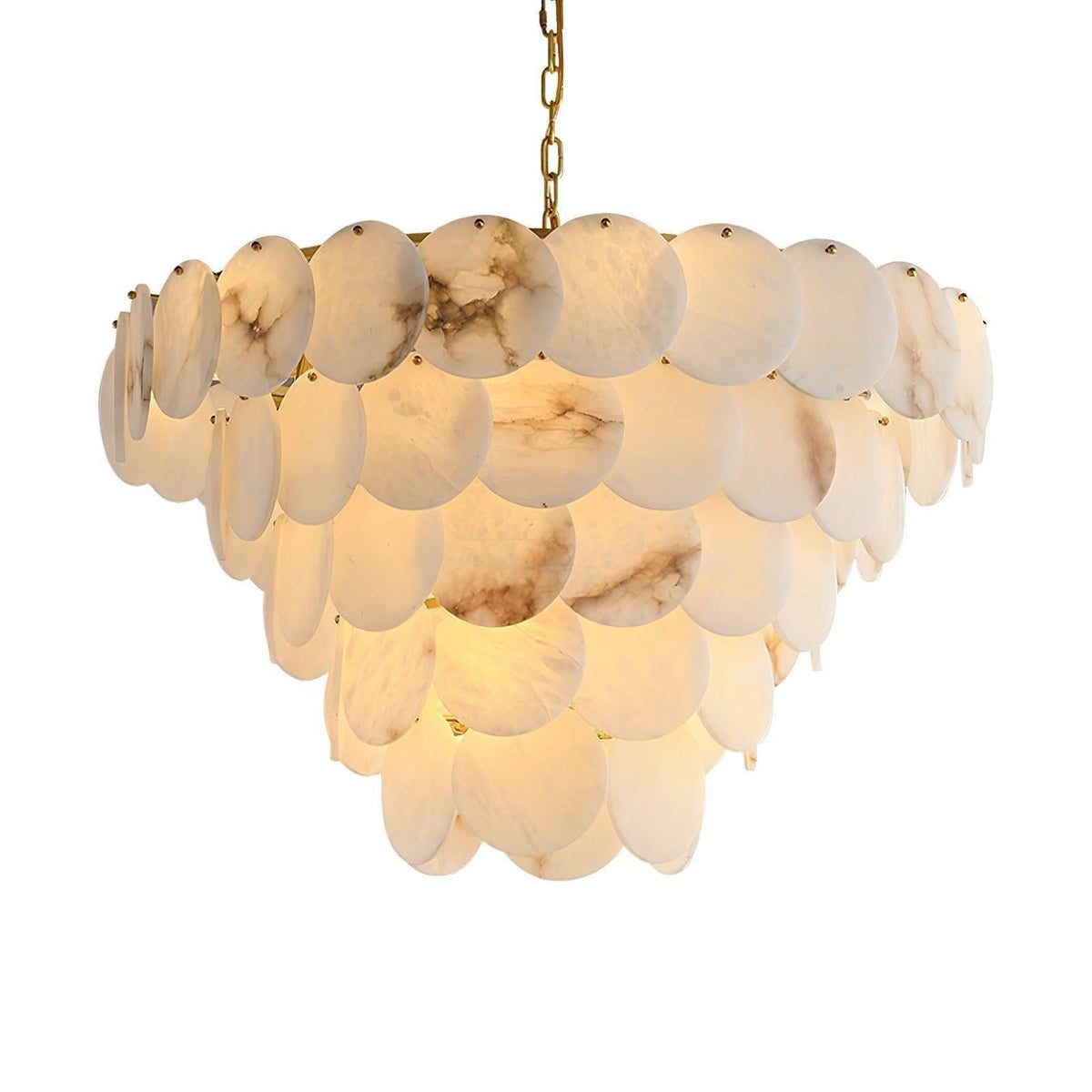 Alabaster Shell Brass Chandelier with 2/3/4/5/6 layer - Merlin Lamps