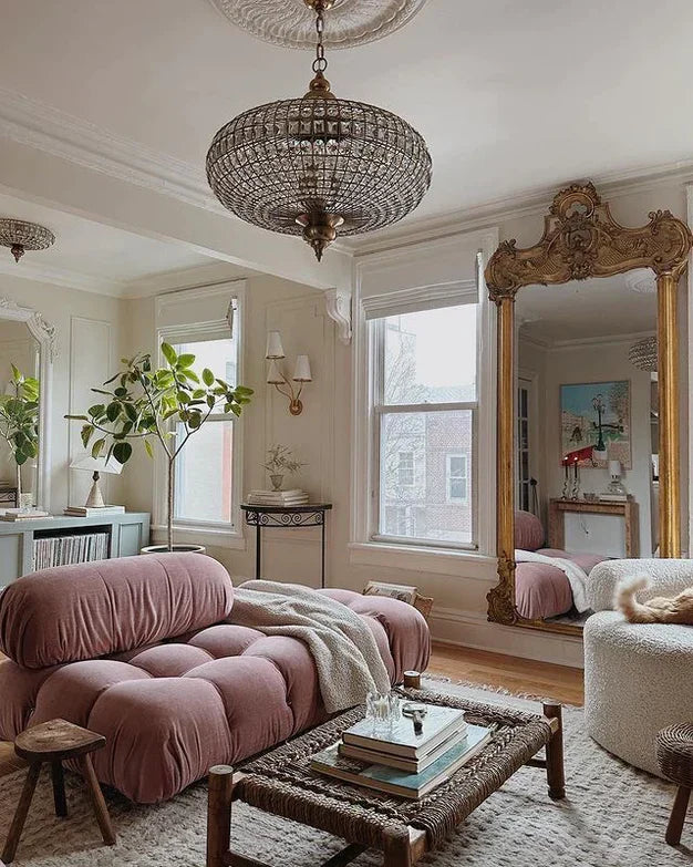 French Empire Vintage Bead Ellipsoid Crystal Chandelier for Living Room/Bedroom