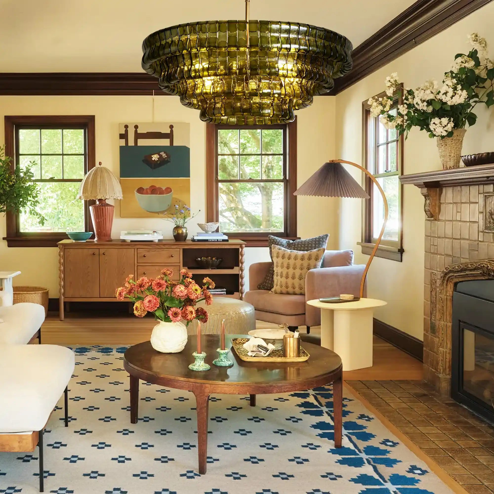 Glacien Round Glass Chandelier