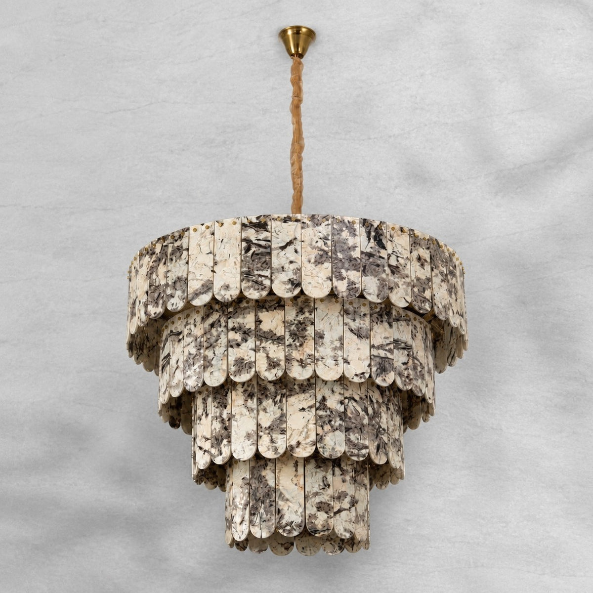 Grand Four-Tier Snowcrest White Luxury stone Chandelier