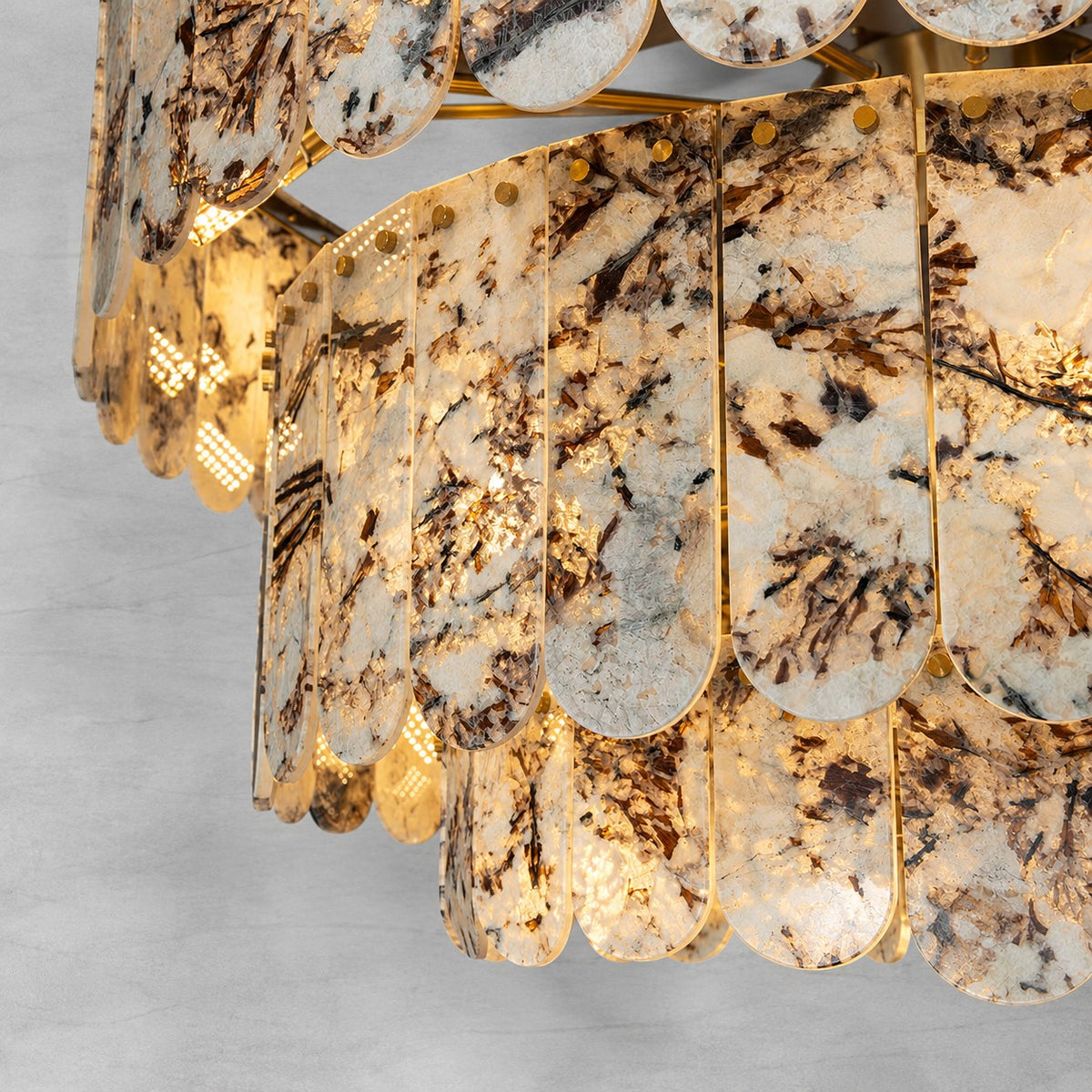 Grand Four-Tier Snowcrest White Luxury stone Chandelier