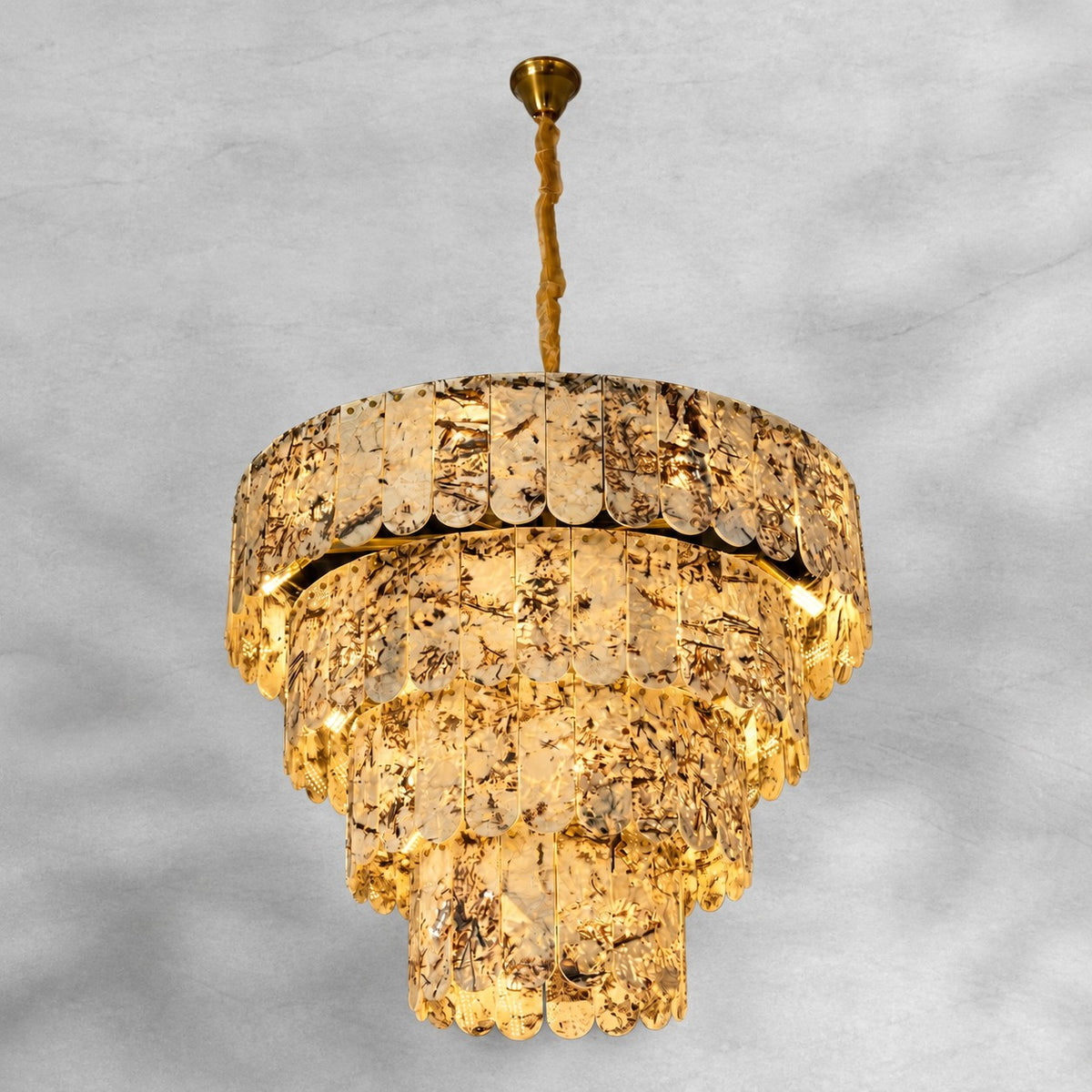 Grand Four-Tier Snowcrest White Luxury stone Chandelier