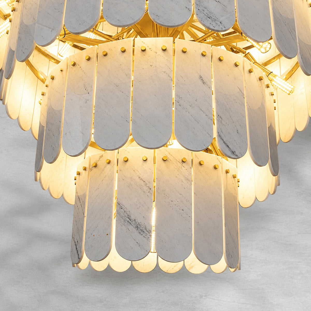 Grand Nine-Tier Yugoslav White Luxury stone Chandelier