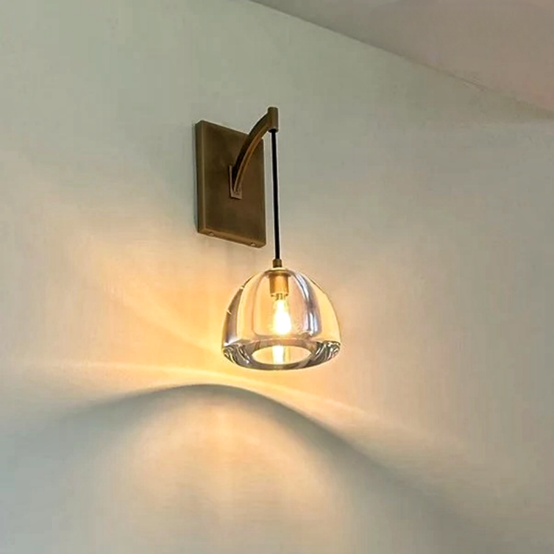 Haloid Modern Glass Wall Sconce