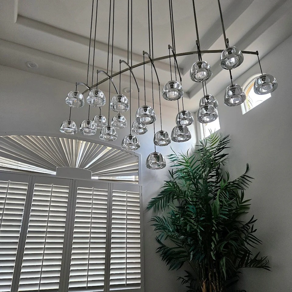 Haloid Modern Glass Linear Chandelier 54" 72"