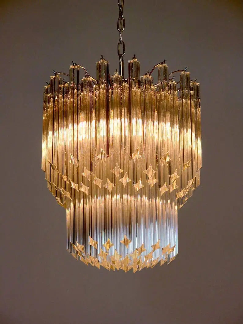 Murano Chandelier – 107 prisms – Transparent