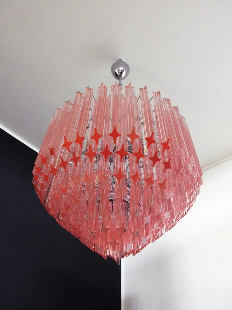 Murano Chandelier – 163 prisms – Pink