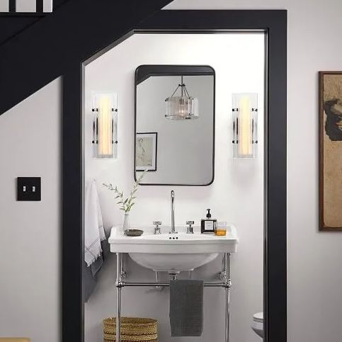 Womter 16" LED Clear Fluted Glass Wall Sconce