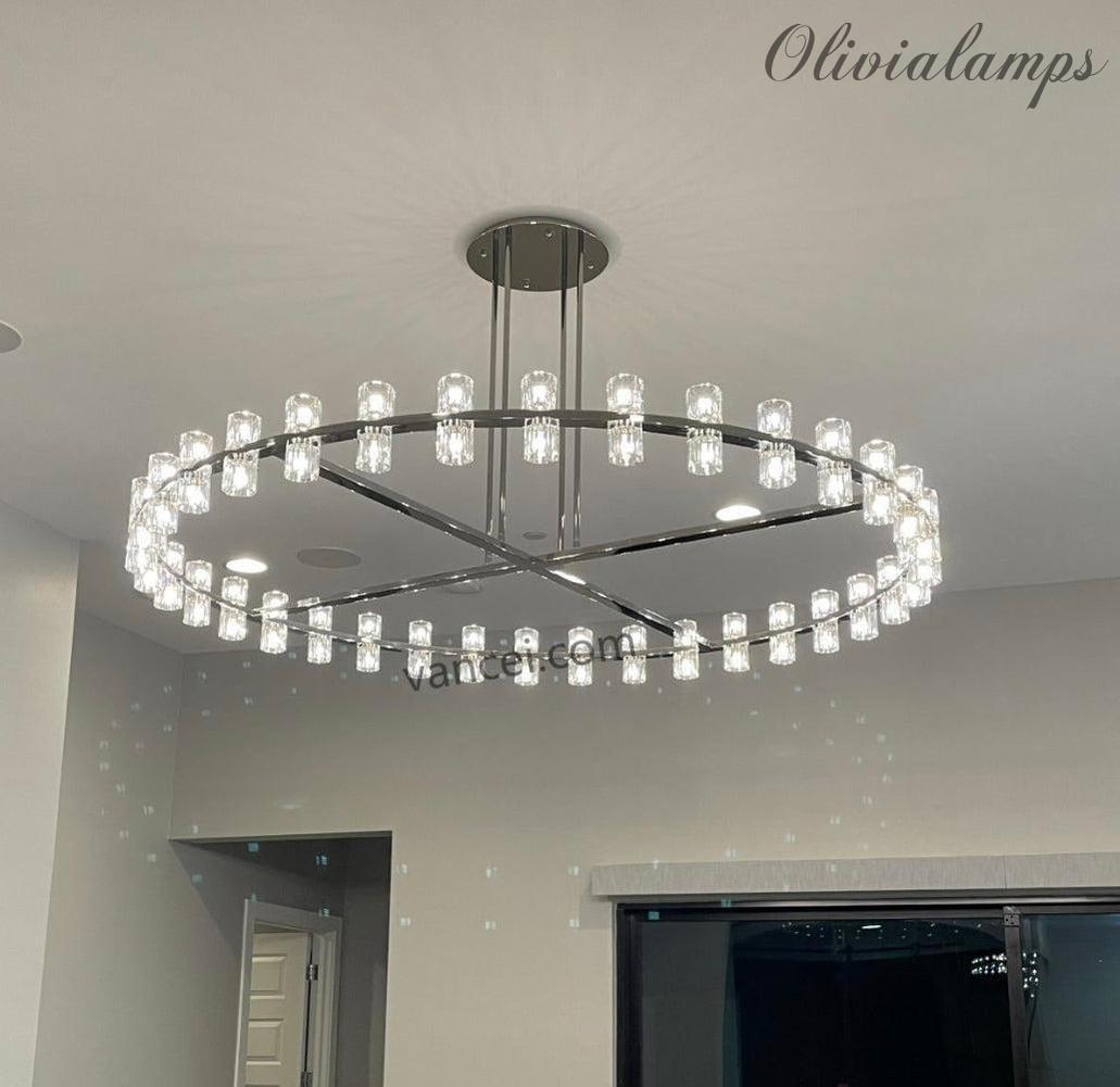 Auraline Crystal Round Chandelier 60"