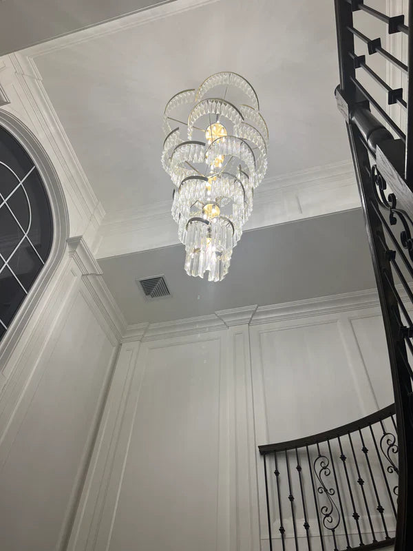 JC Louis Flower 5-Tier Crystal Round Chandelier