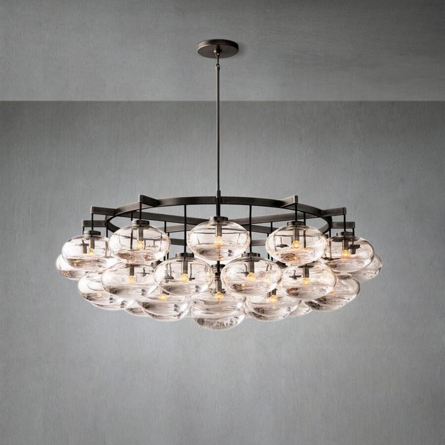 Coraline Clear Glass Round Chandelier 60"