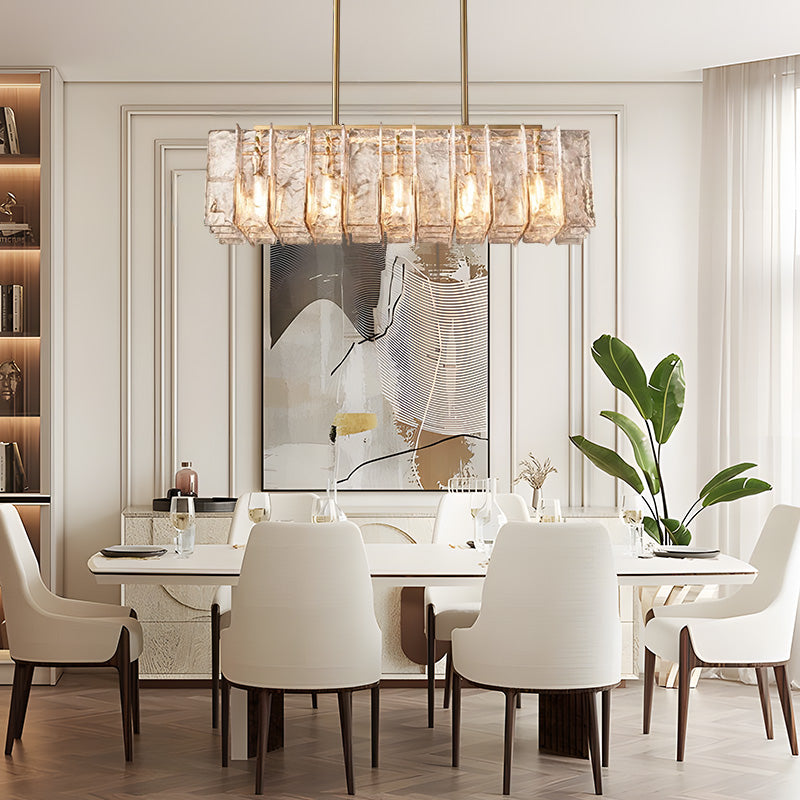 Loxel Smoke Glass Rectangular Chandelier 49"67"