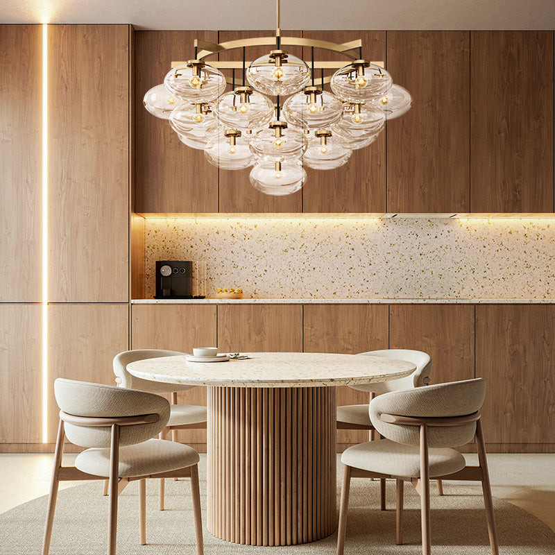 Cabrlet Clear Glass Round Chandelier 48"