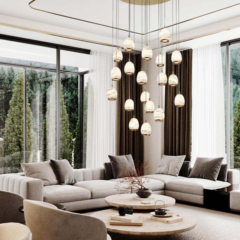 Lucidate Alabaster Round LED Chandelier