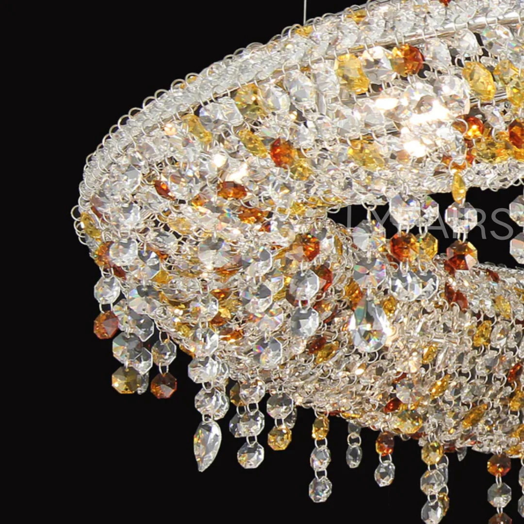 Luxury Circle Colorful Crystal Chandelier