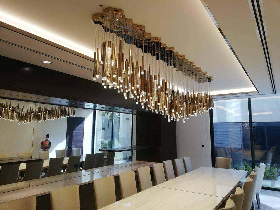 Bellini Round Metal Tubular Pendant Light Chandelier