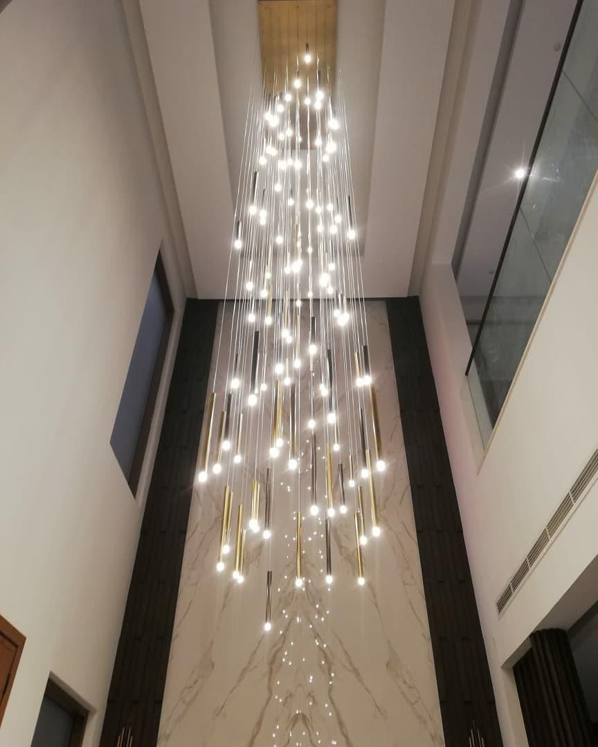 Bellini Round Metal Tubular Pendant Light Chandelier