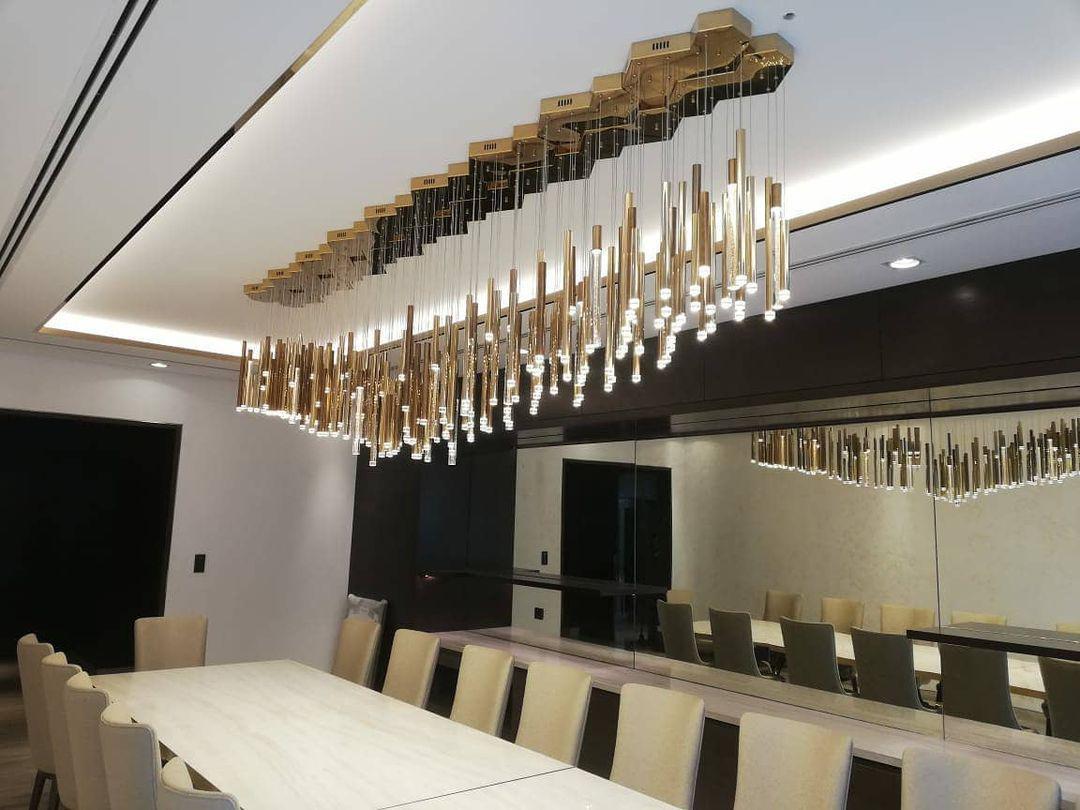 Bellini Round Metal Tubular Pendant Light Chandelier