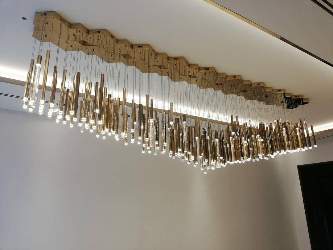 Bellini Round Metal Tubular Pendant Light Chandelier