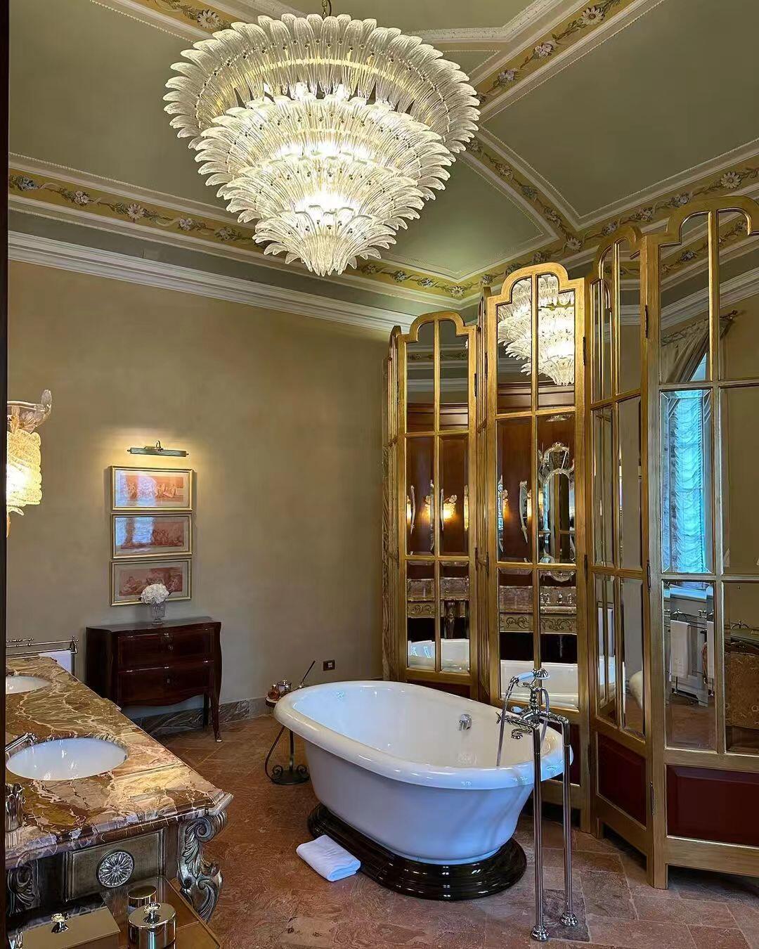 Flower Blossom Art Glass Chandelier for Living Room/Bedroom
