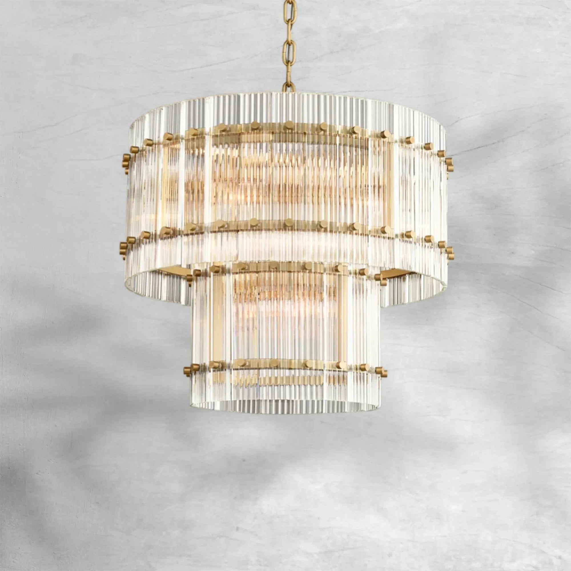 Sun Marcus 2-Tier Glass Round Chandelier 37"