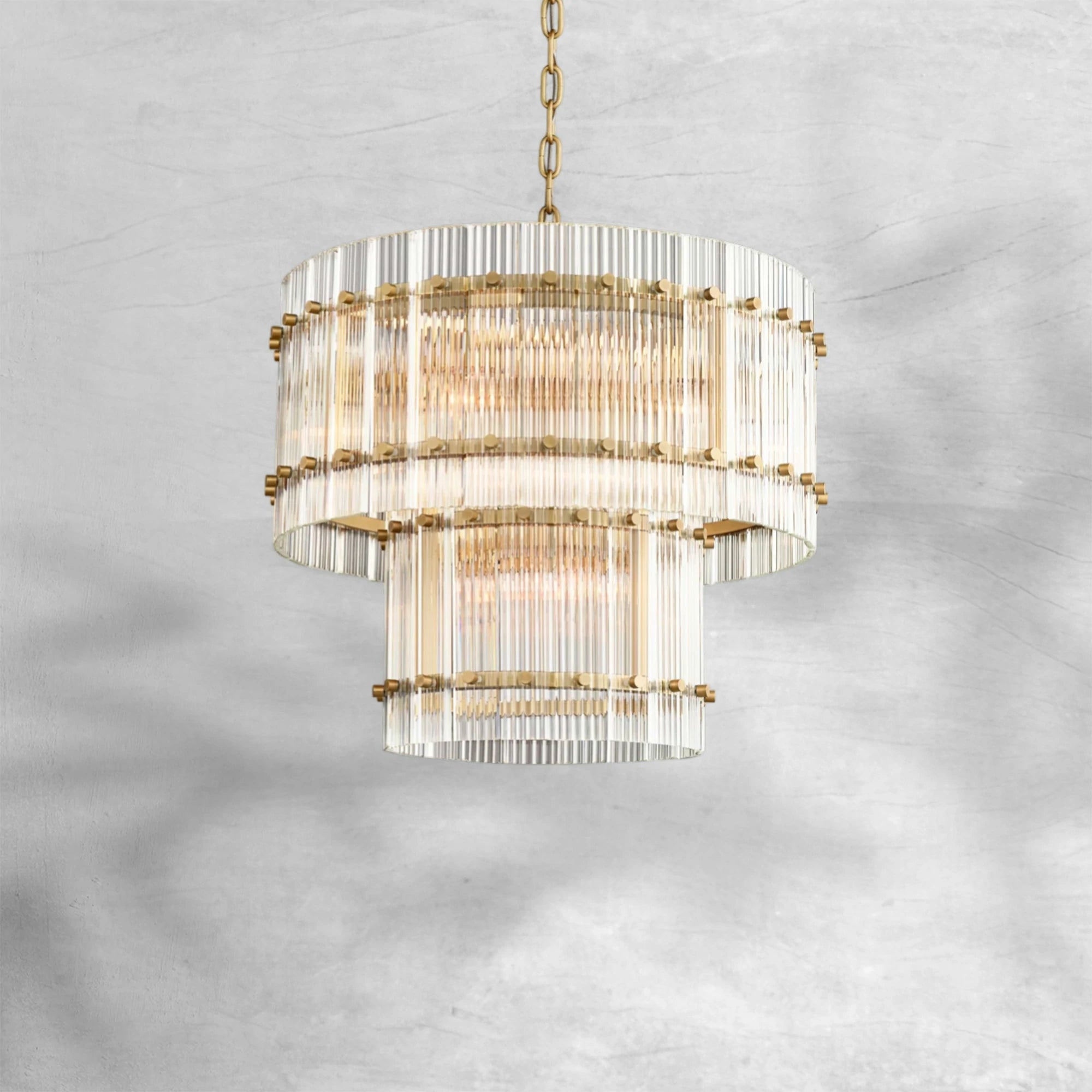 Sun Marcus 2-Tier Glass Round Chandelier 22"